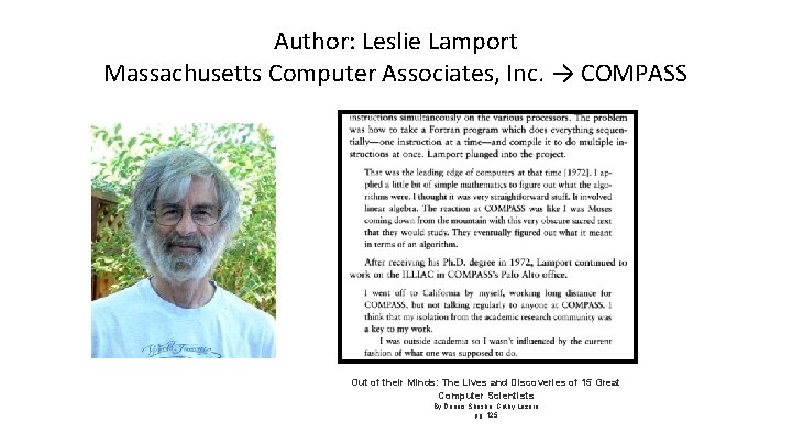 Author: Leslie Lamport Massachusetts Computer Associates, Inc. → COMPASS Out of their Minds: The
