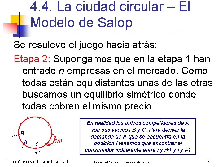 4. 4. La ciudad circular – El Modelo de Salop Se resuleve el juego