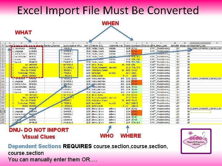 Excel Import File Must Be Converted WHEN WHAT DNU- DO NOT IMPORT Visual Clues