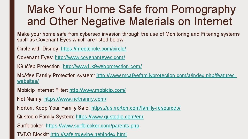 Make Your Home Safe from Pornography and Other Negative Materials on Internet Make your