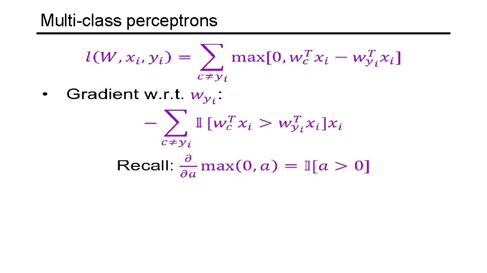 Multi-class perceptrons 