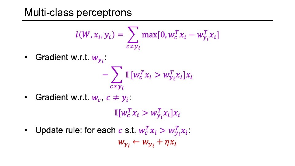 Multi-class perceptrons 