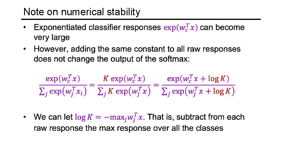 Note on numerical stability 