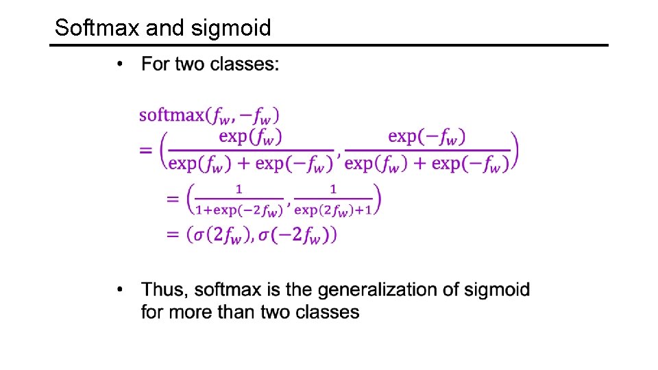 Softmax and sigmoid 
