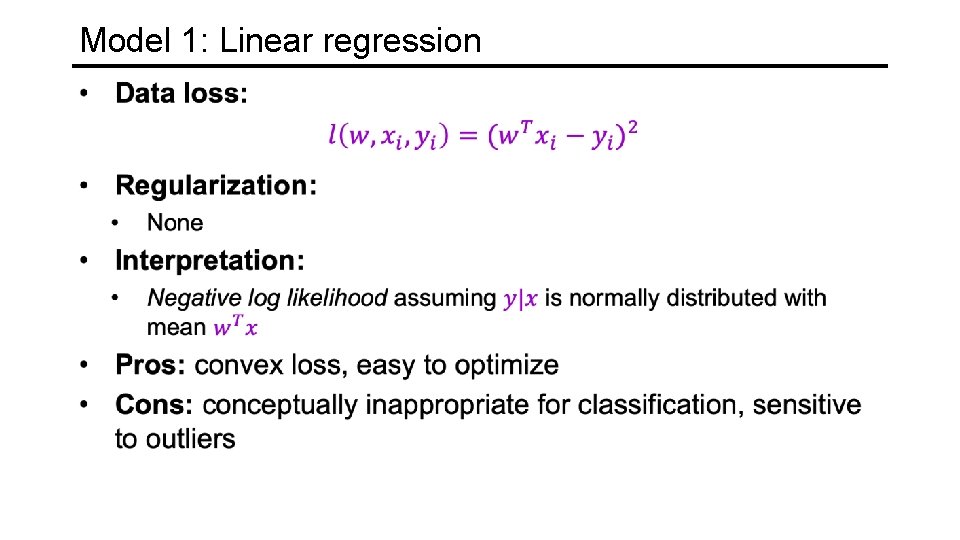 Model 1: Linear regression 