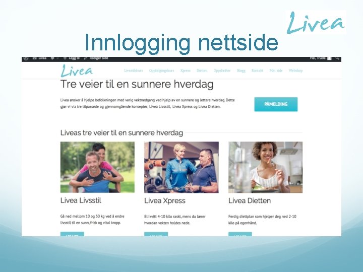 Innlogging nettside 