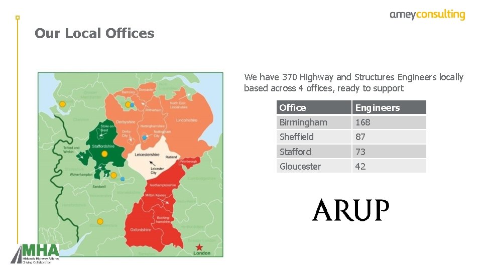 Our Local Offices We have 370 Highway and Structures Engineers locally based across 4