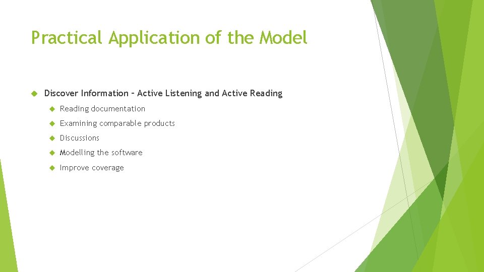 Practical Application of the Model Discover Information – Active Listening and Active Reading documentation
