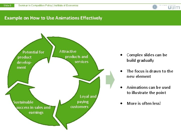 Slide 8 Seminar in Competition Policy | Institute of Economics Example on How to