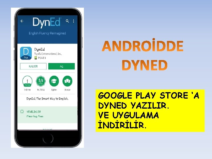 GOOGLE PLAY STORE ‘A DYNED YAZILIR. VE UYGULAMA İNDİRİLİR. 