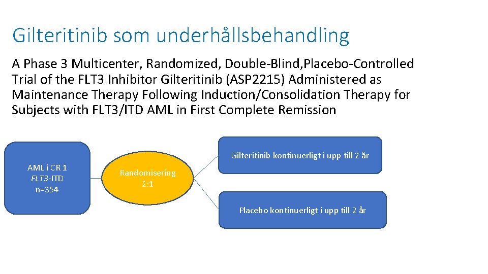 Gilteritinib som underhållsbehandling A Phase 3 Multicenter, Randomized, Double-Blind, Placebo-Controlled Trial of the FLT