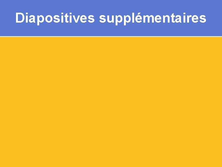 Diapositives supplémentaires 