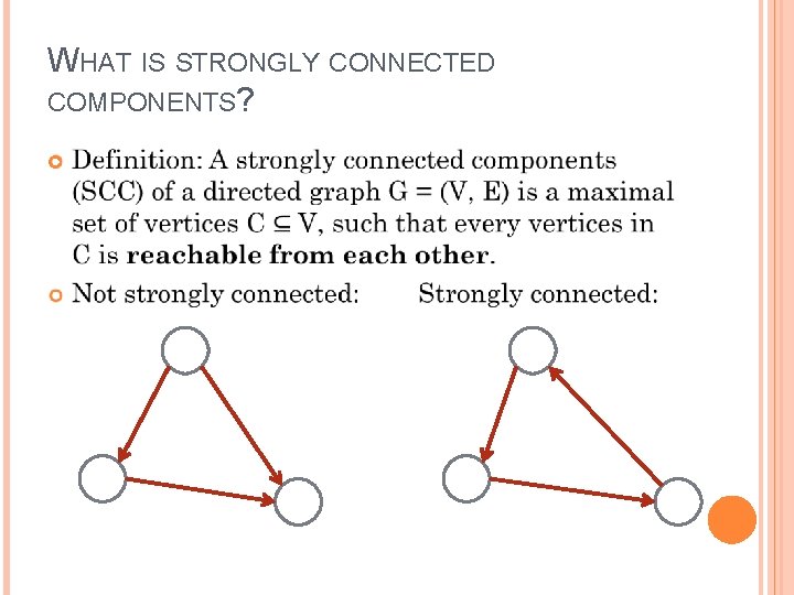 WHAT IS STRONGLY CONNECTED COMPONENTS? 