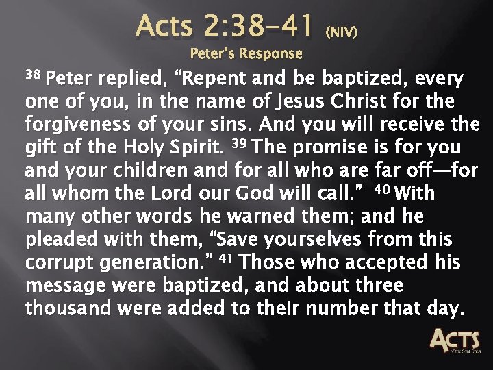 True Repentance Acts 2 22 36 Niv Peters