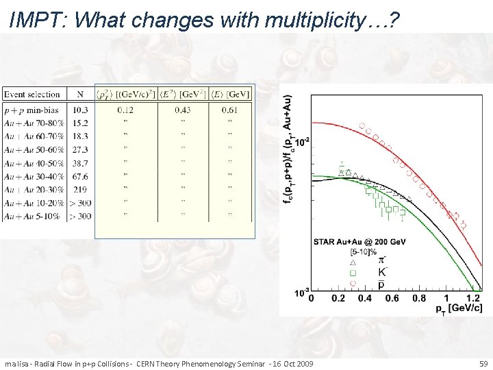 IMPT: What changes with multiplicity…? ma lisa - Radial Flow in p+p Collisions -