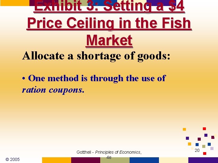 Exhibit 3: Setting a $4 Price Ceiling in the Fish Market Allocate a shortage