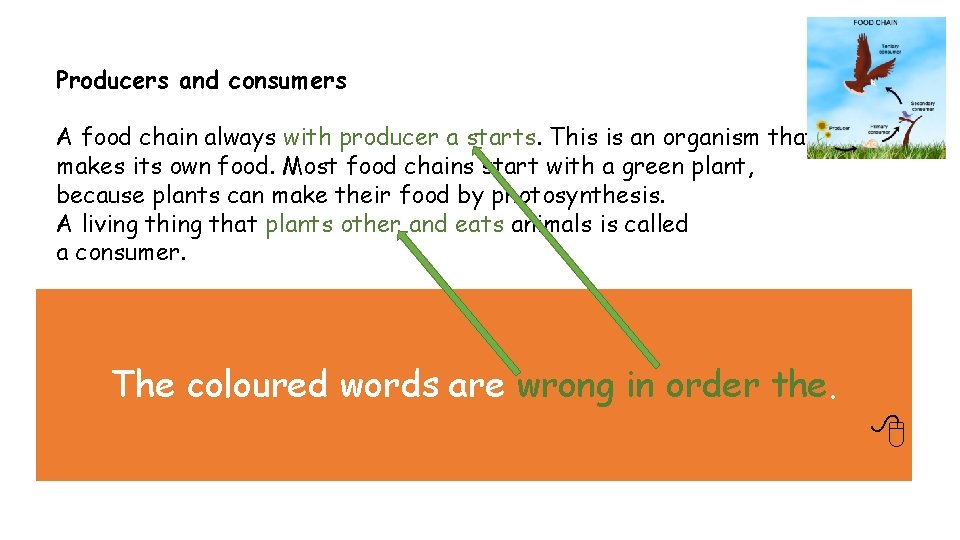 Producers and consumers A food chain always with producer a starts. This is an Producers and consumers A food chain always with producer a starts. This is an
