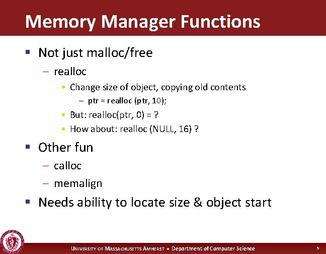 Computer Systems Principles Dynamic Memory Management Emery Berger