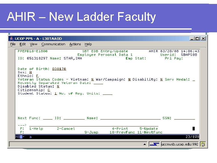 AHIR – New Ladder Faculty 