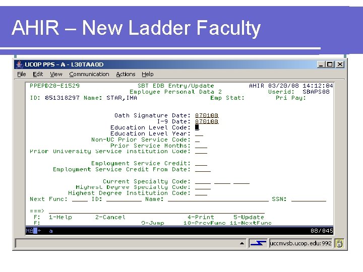 AHIR – New Ladder Faculty 