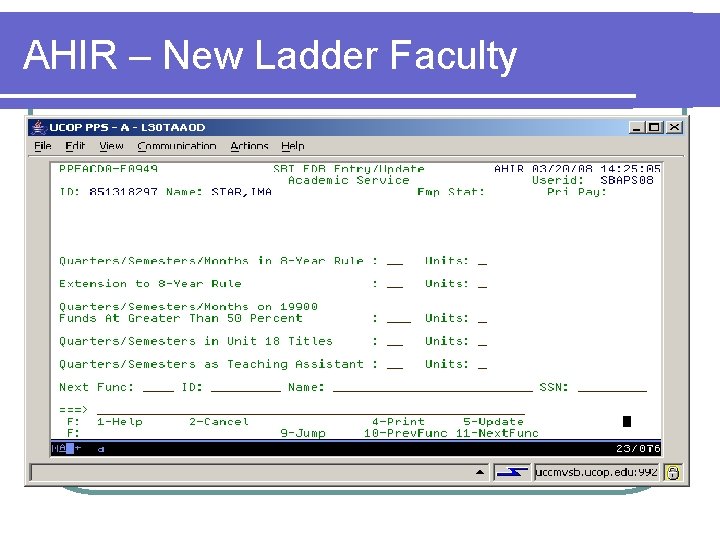 AHIR – New Ladder Faculty 