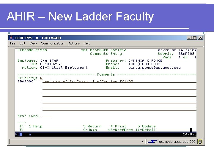 AHIR – New Ladder Faculty 