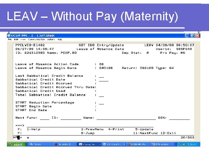 LEAV – Without Pay (Maternity) 