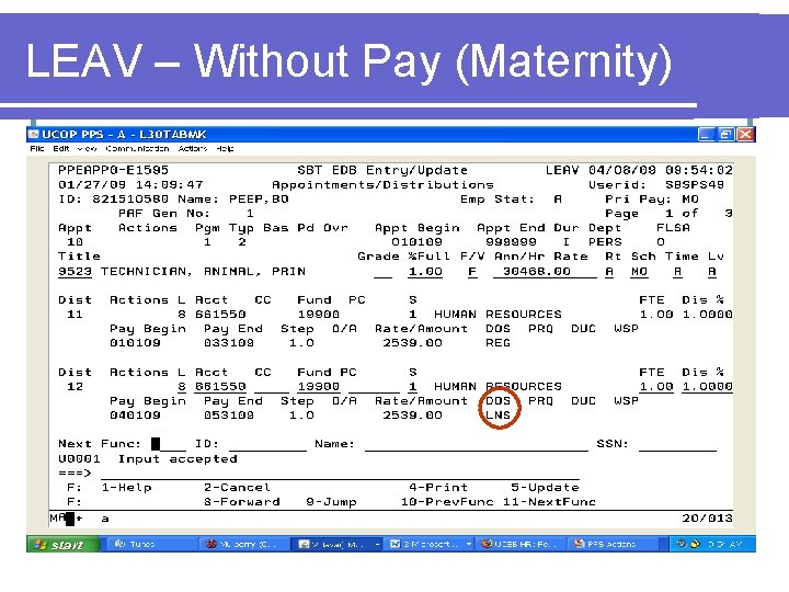 LEAV – Without Pay (Maternity) 