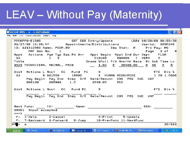 LEAV – Without Pay (Maternity) 