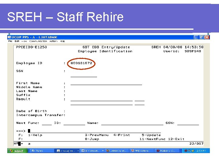 SREH – Staff Rehire 