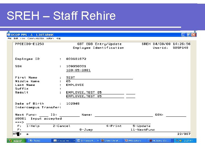 SREH – Staff Rehire 