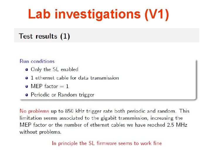 Lab investigations (V 1) 