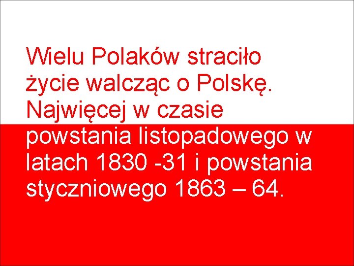 Wielu Polaków straciło życie walcząc o Polskę. Najwięcej w czasie powstania listopadowego w latach