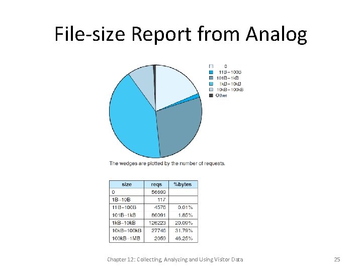 File-size Report from Analog Chapter 12: Collecting, Analyzing and Using Visitor Data 25 