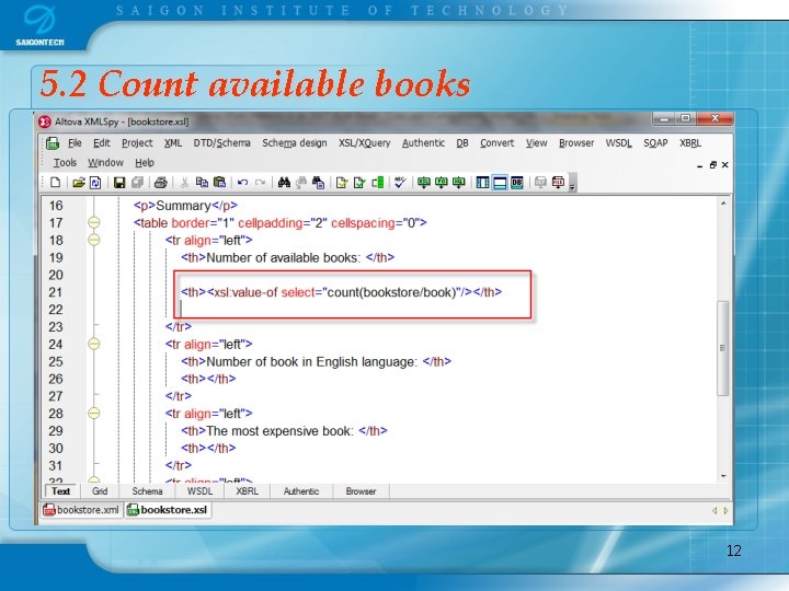 5. 2 Count available books 12 