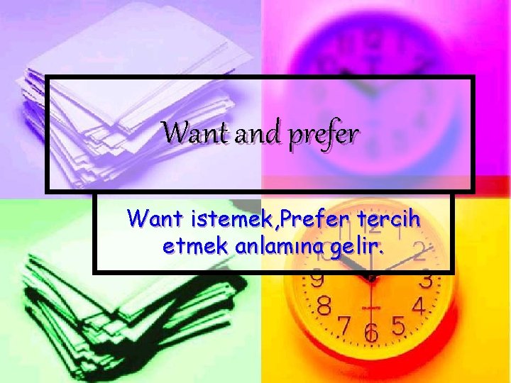 Want and prefer Want istemek, Prefer tercih etmek anlamına gelir. 