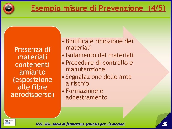 Esempio misure di Prevenzione (4/5) © EPC srl ECO’ SRL- Corso di formazione generale