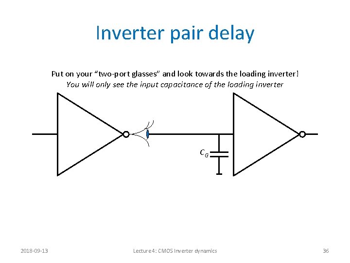 Inverter pair delay Put on your “two-port glasses” and look towards the loading inverter!