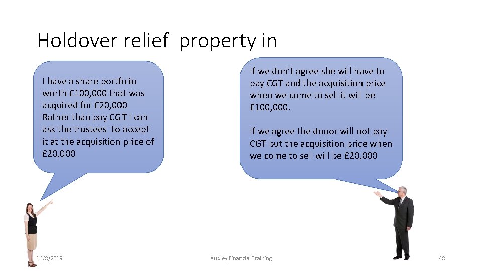 Holdover relief property in I have a share portfolio worth £ 100, 000 that Holdover relief property in I have a share portfolio worth £ 100, 000 that