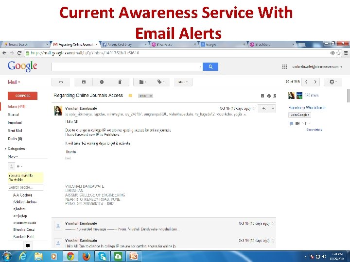 Current Awareness Service With Email Alerts 