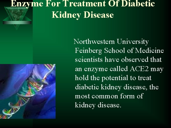 Enzyme For Treatment Of Diabetic Kidney Disease Northwestern University Feinberg School of Medicine scientists