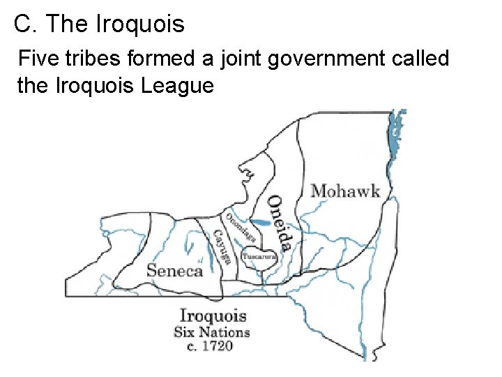 C. The Iroquois Five tribes formed a joint government called the Iroquois League 