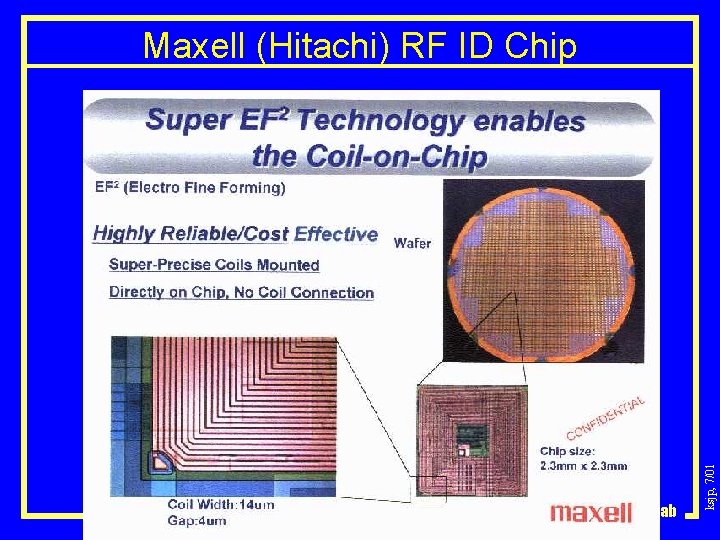 MEMS Design & Fab ksjp, 7/01 Maxell (Hitachi) RF ID Chip 