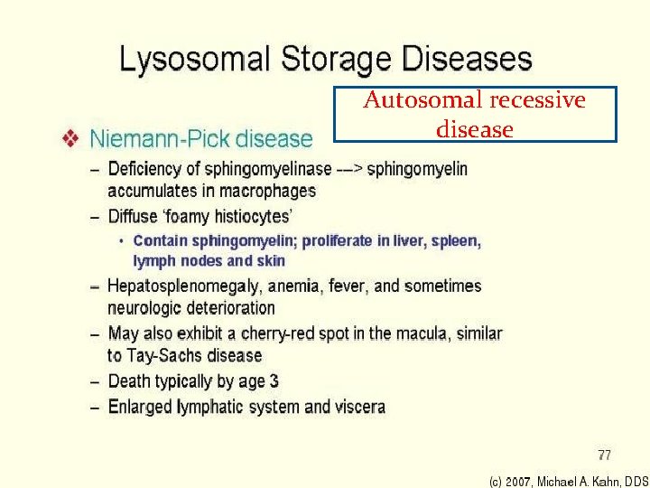 Autosomal recessive disease 