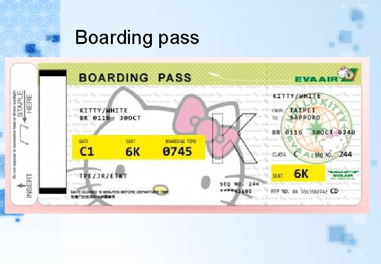  Boarding pass 