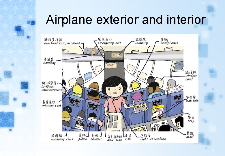 Airplane exterior and interior 