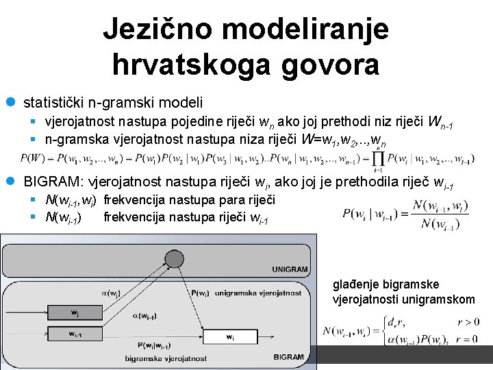 Jezično modeliranje hrvatskoga govora l statistički n-gramski modeli § vjerojatnost nastupa pojedine riječi wn