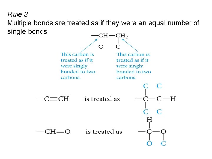 Rule 3 Multiple bonds are treated as if they were an equal number of