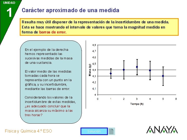 UNIDAD 1 Carácter aproximado de una medida Resulta muy útil disponer de la representación