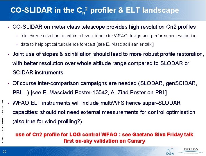 CO-SLIDAR in the Cn 2 profiler & ELT landscape • • CO-SLIDAR on meter